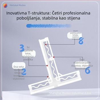 Mudao Plastična kutna vertikalna T-oblik kopča za pozadinsku ploču za fotografiju, dodatak s podesivom bazom nosača 4,6–6 mm