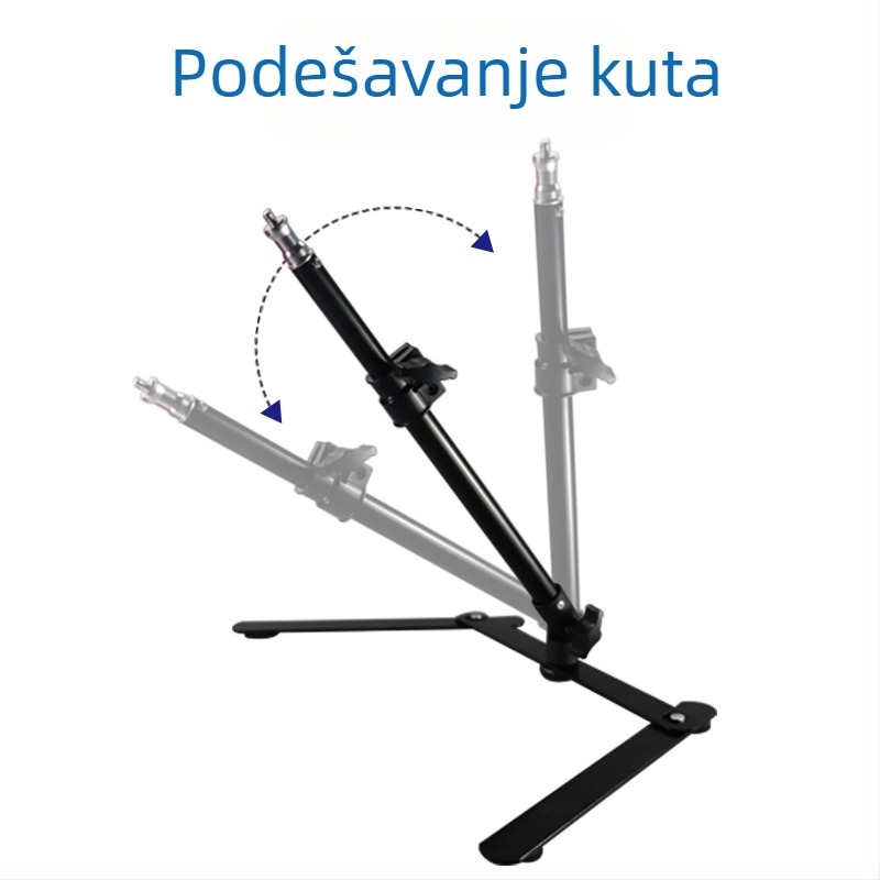 Stolni držač za pametni telefon za live streaming i nadzornu fotografiju nakita, metal, nosivost 1 kg, visina 28–45 cm, promjer cijevi 16–19 mm, 2 sekcije
