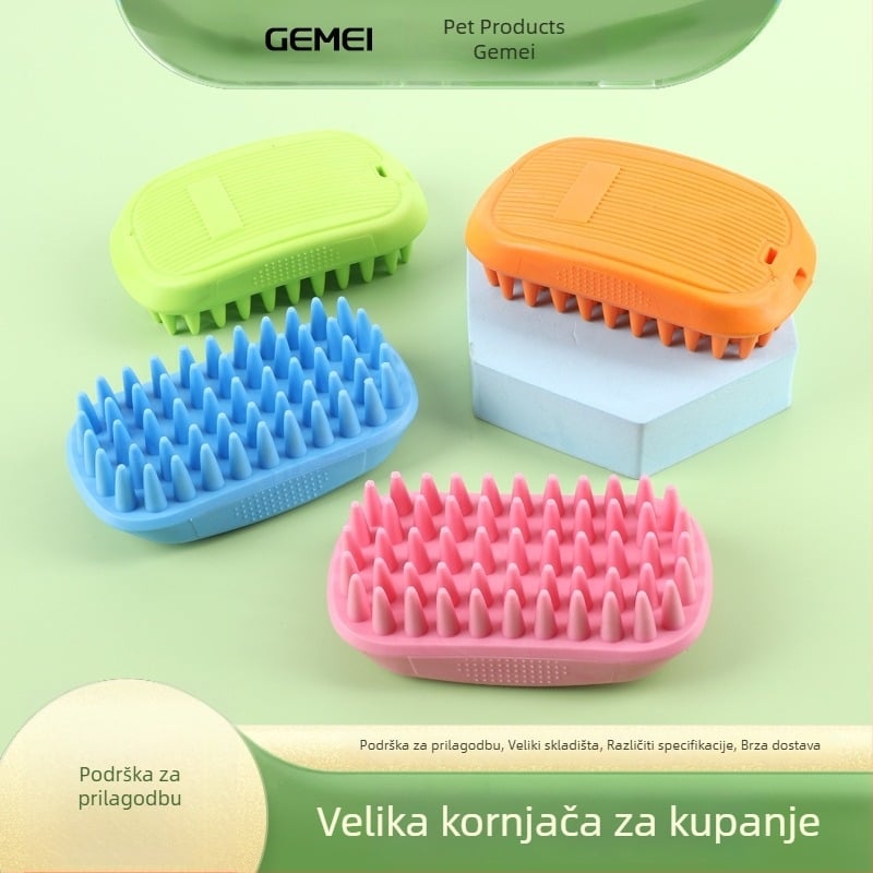 TPR četka za kupanje i masažu za kućne ljubimce – za pse i mačke, 200 komada u kutiji, nije uvezeno