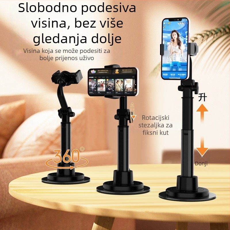 Stojak za telefon za nadzorno snimanje na stolu: okretan, podesiva visina, za snimanje videa, prilagodljiv