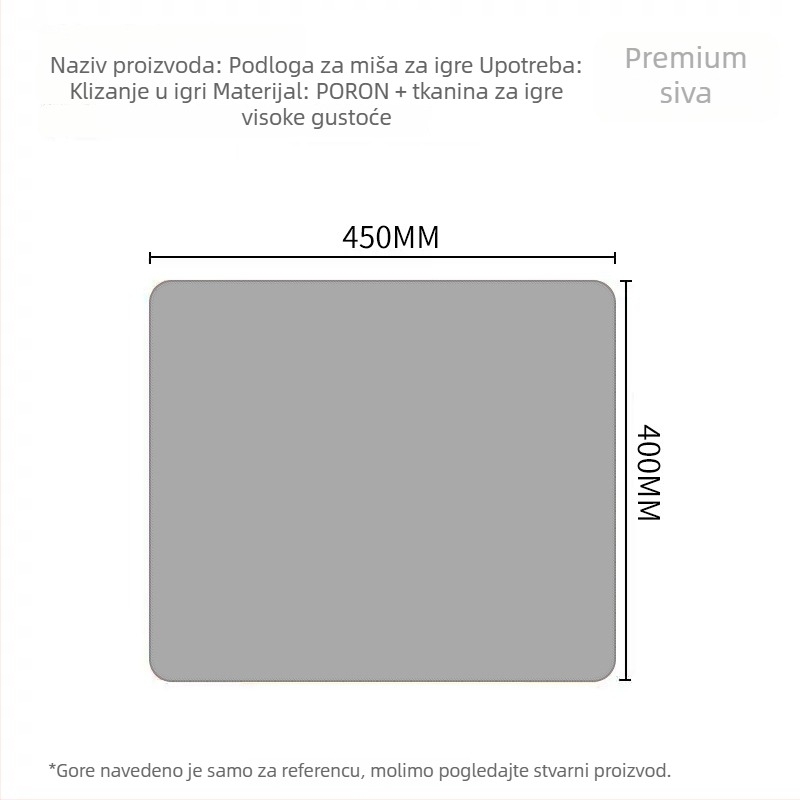Miš-podloga za FPS igre, anti-slip, jednostrana podloga, debela gumeno-poliuretanska Poron podloga, uravnotežena kontrola, 490×420×4 mm