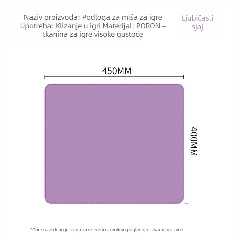 Miš-podloga za FPS igre, anti-slip, jednostrana podloga, debela gumeno-poliuretanska Poron podloga, uravnotežena kontrola, 490×420×4 mm