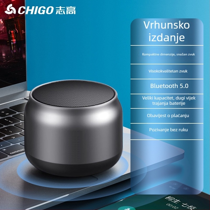 Bluetooth zvučnik IPX7 vodootporan, Bluetooth 5.3, raspon frekvencija 100 Hz-20 kHz, SNR >=70 dB, bez ugrađene baterije