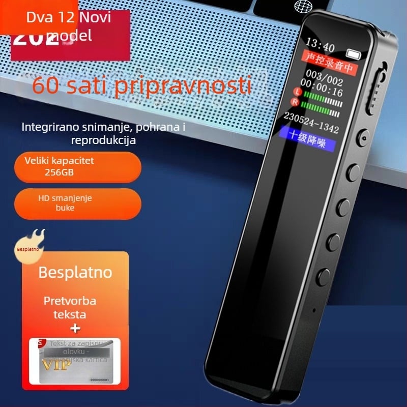 Pen za snimanje D02, 128M memorije, napajanje kroz auto-upaljač MP3, samostalno automatsko sučelje zvuka, FM nije podržan