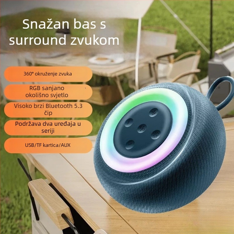 Bluetooth zvučnik s 3D surround zvukom, prijenosni za vani, hands-free pozivi, 5W, BT 5.3, ugrađena baterija 2000–4000 mAh