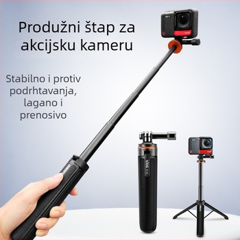 TP-08 stativ za akcijsku kameru – aluminijska legura, 4 segmenta, nosivost do 2 kg, kompatibilan sa Shadow Stone 360 i GoPro