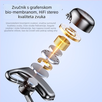 V600 Bluetooth slušalica s kukom za uho, jednostruka, nije u uho, digitalni zaslon, za sport, posao i automobil