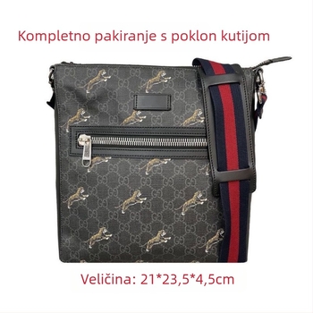 Muška crossbody torba PVC-a, vodootporna, proširiva, smanjuje opterećenje, uzorak slova, podstava od platna
