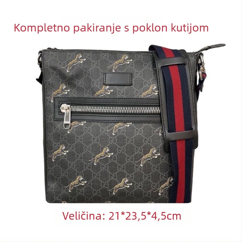 Muška crossbody torba PVC-a, vodootporna, proširiva, smanjuje opterećenje, uzorak slova, podstava od platna