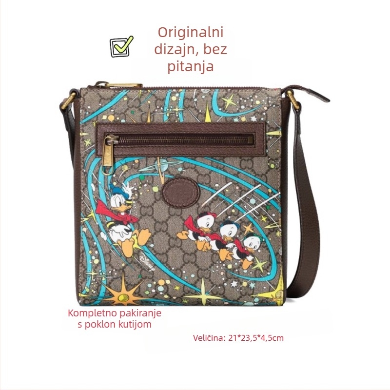 Muška crossbody torba PVC-a, vodootporna, proširiva, smanjuje opterećenje, uzorak slova, podstava od platna