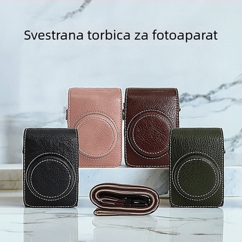 Univerzalna torbica za kompaktne fotoaparate: Canon SX740/G7X, Ricoh GR4, Sony ZV-1 • PU materijal • crossbody stil • flanel podstava • unisex