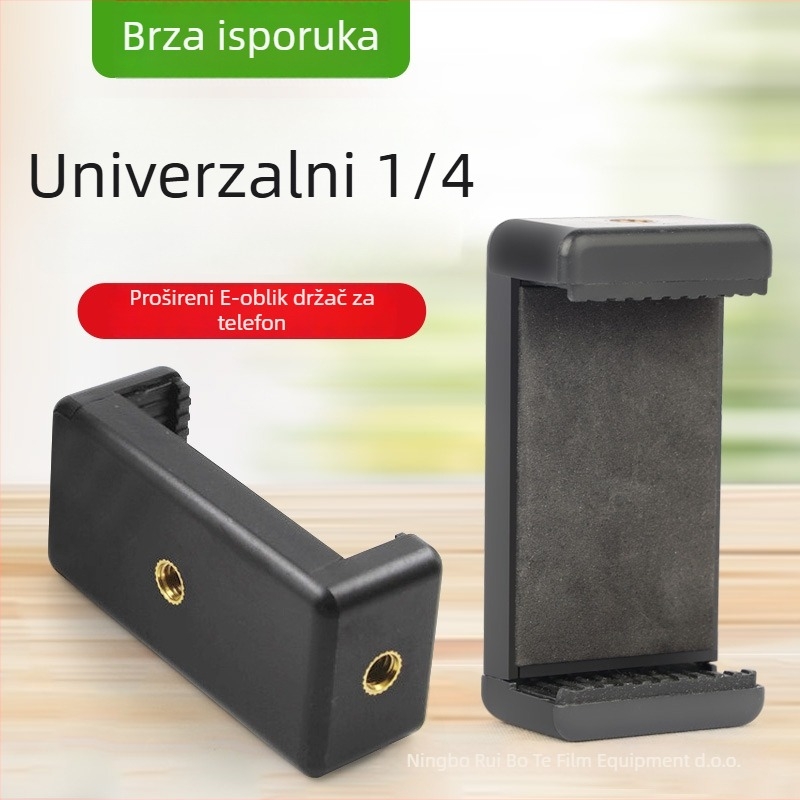 Univerzalni držač za mobitel s adapterom za pan/tilt stativ, plastični materijal, u paketu odvojeni klip