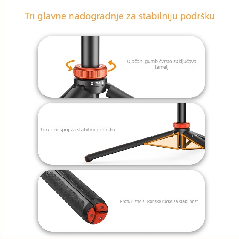 UURig TP-03 Proširiva ručna selfie štap za akcijske kamere, GoPro-kompatibilan, ABS + aluminijska legura