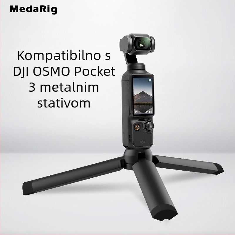 Medarig aluminijski stolni mini stativ Pocket3 za mobitel, 1 sekcija, nosivost 0-3 kg, težina 124 g, MRT002 + MRP001