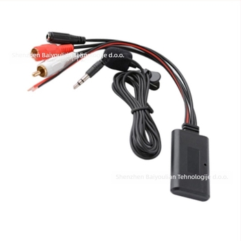 Bluetooth auto hands-free prijemnik — ABS kućište, 12V ulaz, kabel 23 cm, ugradnja iza CD-playera, Bluetooth 5.0 kompatibilan