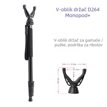 Monopod D264, aluminijska legura, 4 sekcije, nosivost 6 kg