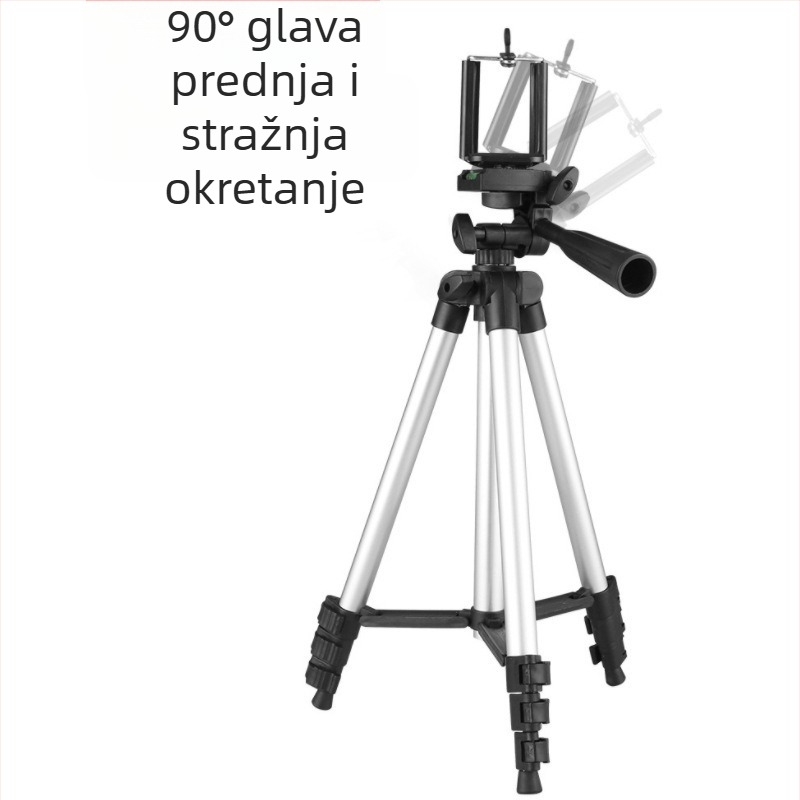 H3110 Aluminijski stativ za DSLR s nosačem za telefon, 3 sekcije, težina 1.0 kg, nosivost do 2 kg