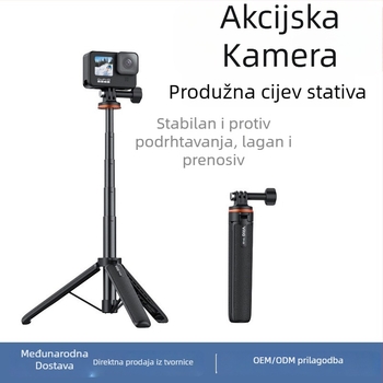 Selfie stativ za GoPro – lagani, aluminijska legura + ABS, 4 sekcije, 150 g