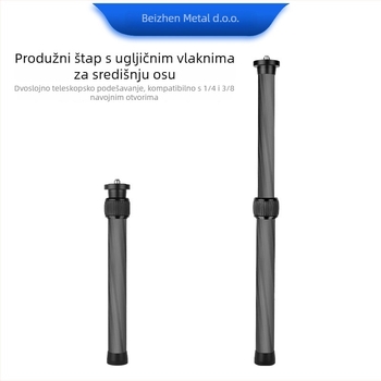 Monopod stabilizator s produženom srednjom osi za fotoaparat i pametni telefon — karbonska vlakna, univerzalno, prilagodljivo