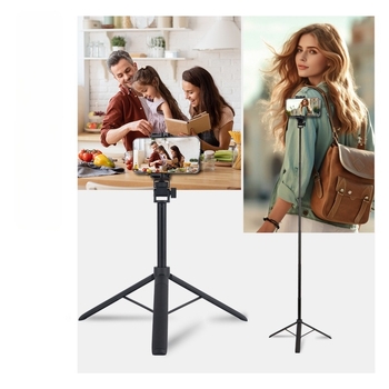 Stativ za DSLR/Mirrorless kamera — prijenosan i sklopiv, aluminij-ABS, 3 sekcije, nosivost 2 kg, težina 200 g