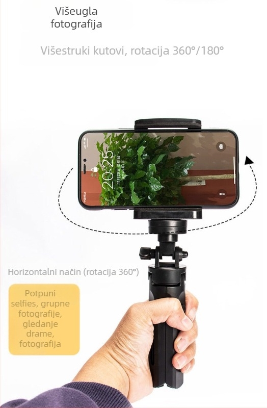 Mini stolni stativ za kameru i telefon – sklopiv, kompaktan, univerzalna kompatibilnost
