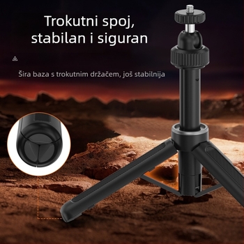 SELIFE Mini Selfie Stick Tripod za Insta360X5 / DJI Action kamere, 5 sekcija, aluminij/plastika, nosivost 500 g, težina 110 g