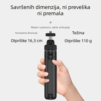 SELIFE Mini Selfie Stick Tripod za Insta360X5 / DJI Action kamere, 5 sekcija, aluminij/plastika, nosivost 500 g, težina 110 g