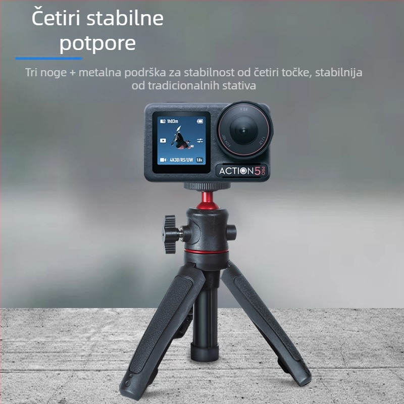 Produžni selfie štap za DJI Action 5 Pro i Osmo Pocket 3, 3-dijelni, ABS + aluminijska legura, nosivost do 2 kg