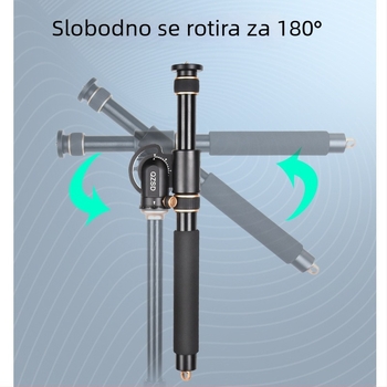 Light Age QZSD-YT03 integrirani aluminijski stativ s produžnim štapom za DSLR, snimanje videa i mobilnu fotografiju, 3 sekcije, nosivost 2–5 kg