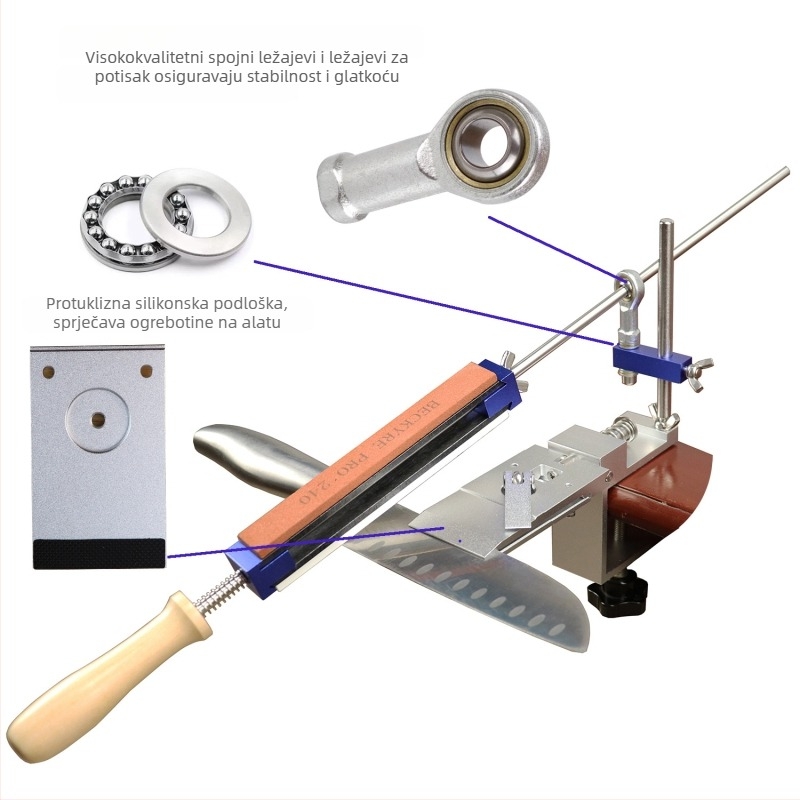 Oštrač nože s fiksnim kutem, aluminijska legura + nehrđajući čelik, brzo učvršćivanje, Beckyre, lansiran 2025.