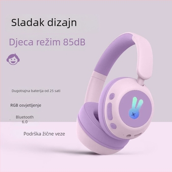 Bežične dječje slušalice preko uha – Bluetooth 5.0, Qualcomm čip, domet 10 m, trajanje baterije >8 sati, IPX6 vodootpornost