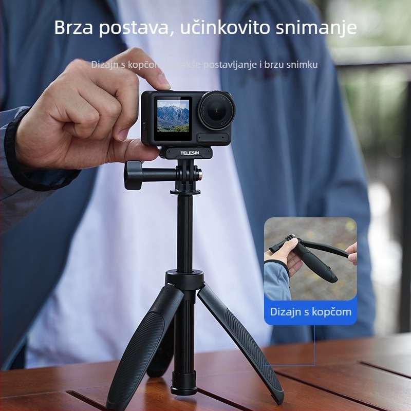 TELESIN Mini Selfie Šipka 2.0, Univerzalno, aluminijska legura i plastika, stativ