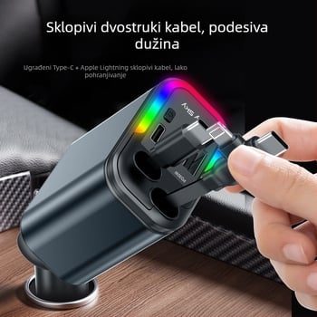 Auto MP3 player s FM prijemnikom, visoko snaga USB punjenja, napajanje 12–24V, USB sučelje, monokromatski zaslon