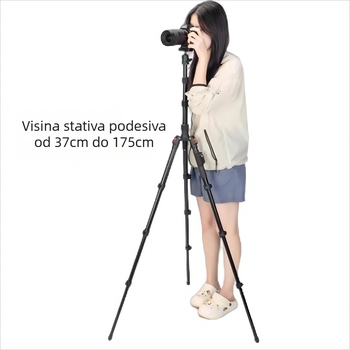 Yunteng 180 stativ s kugličnom glavom, aluminijska legura, 4 sekcije, nosivost 3 kg, kompatibilan sa Sony ZV-1 i ZV-E10