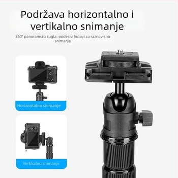 Yunteng 180 stativ s kugličnom glavom, aluminijska legura, 4 sekcije, nosivost 3 kg, kompatibilan sa Sony ZV-1 i ZV-E10