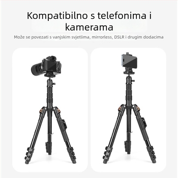 Yunteng 180 stativ s kugličnom glavom, aluminijska legura, 4 sekcije, nosivost 3 kg, kompatibilan sa Sony ZV-1 i ZV-E10