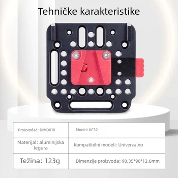 KC32 Ploča brzog otpuštanja V-Mount za kameru, aluminijska legura, 123 g