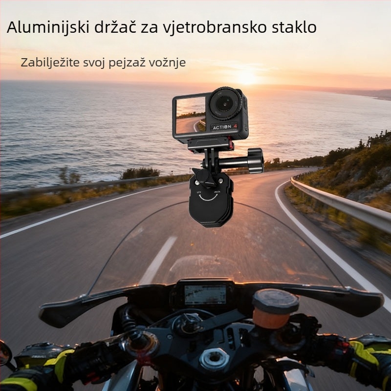 Klip za vjetrobransko staklo motocikla, aluminijska legura, model A29s, za univerzalne akcijske kamere