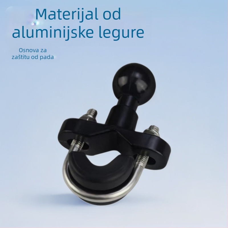 Držač za krmilo s kuglastom glavom za mobitel i akcijsku kameru – aluminijska legura