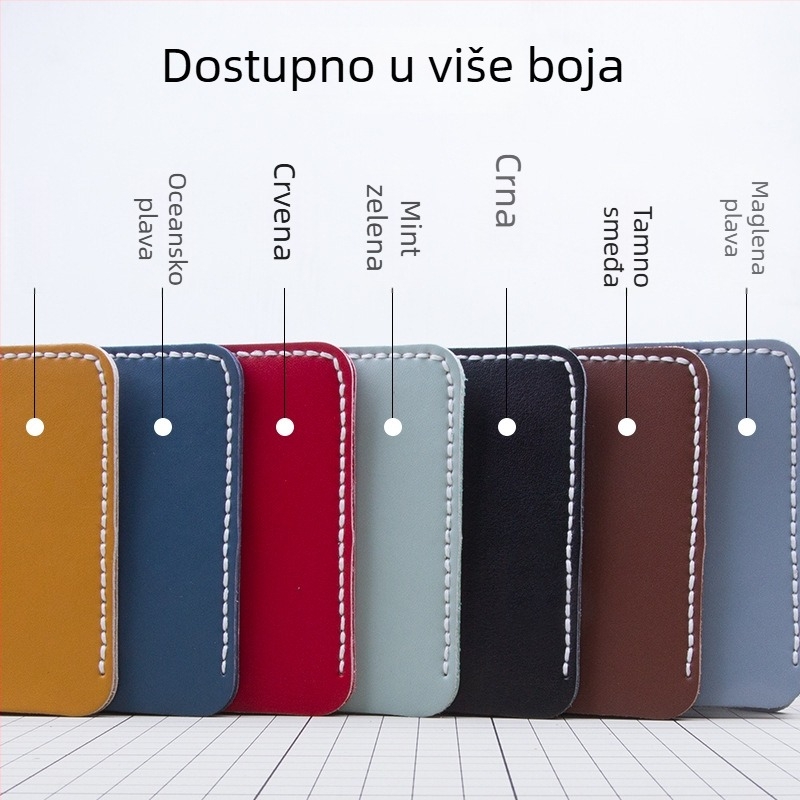 DIY set kožnog novčanika – prirodna kravlja koža, dvostruka debljina, 1 preklop, bez podstave, jednobojni, gradski minimalistički stil