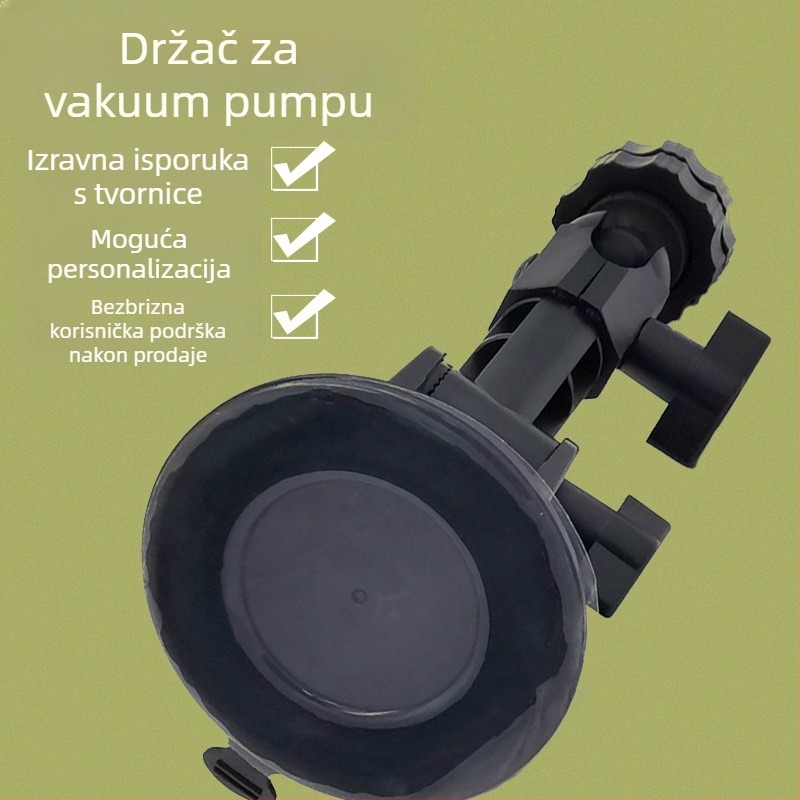Auto držač s jakom vakuumskom drškom za akcijske kamere — ABS, 1/4-inčni vijak, kompatibilan s GoPro/DJI