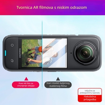 AR anti-refleksijski zaštitni film za Insta360 X5/X4 akcijsku kameru — visoka jasnoća, smanjenje odsjaja, anti-refleks, prilagodljiv logotip