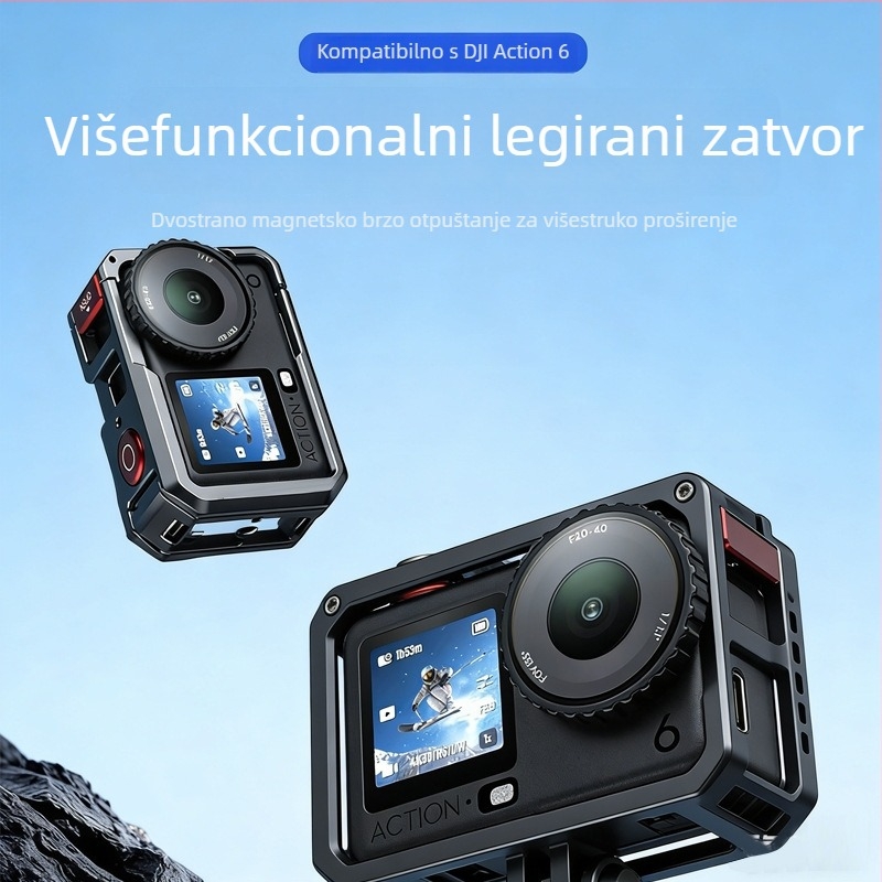 Dji Action6 Rabbit Cage – aluminijski zaštitni okvir za vertikalno i horizontalno snimanje, 63 g, pakiranje: 1x Rabbit Cage