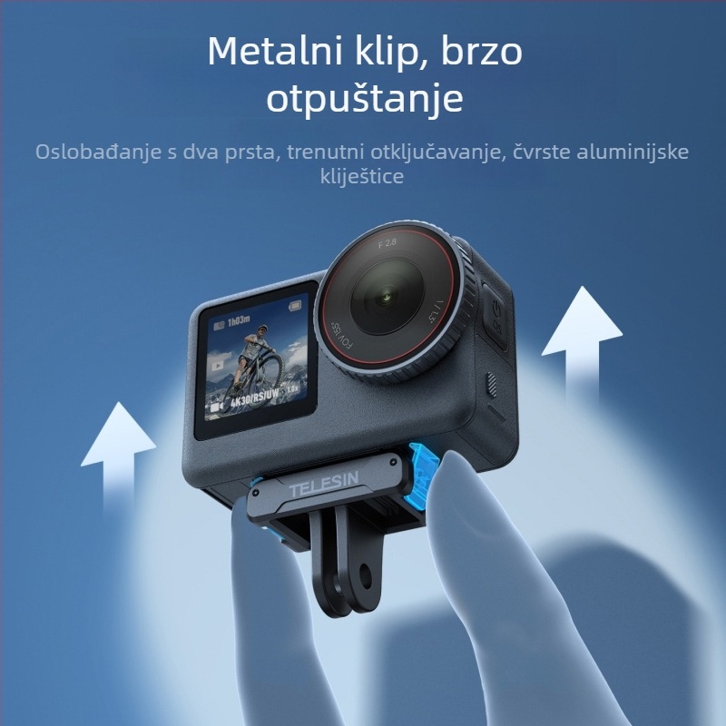 Magnetska baza za brzo oslobađanje za DJI Action 6 (Materijali: najlon, vlakna stakla, aluminijski spoj, magnet, silikon; Uključuje: baza za brzo oslobađanje, šraf za zaključavanje)
