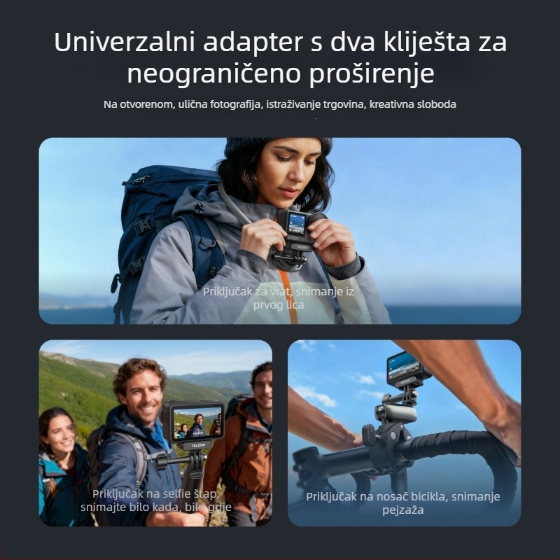 Magnetska baza za brzo oslobađanje za DJI Action 6 (Materijali: najlon, vlakna stakla, aluminijski spoj, magnet, silikon; Uključuje: baza za brzo oslobađanje, šraf za zaključavanje)