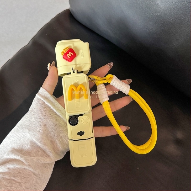 DJI Pocket 3 silikonska zaštitna maska s dizajnom pomfrija i ručnim remenom