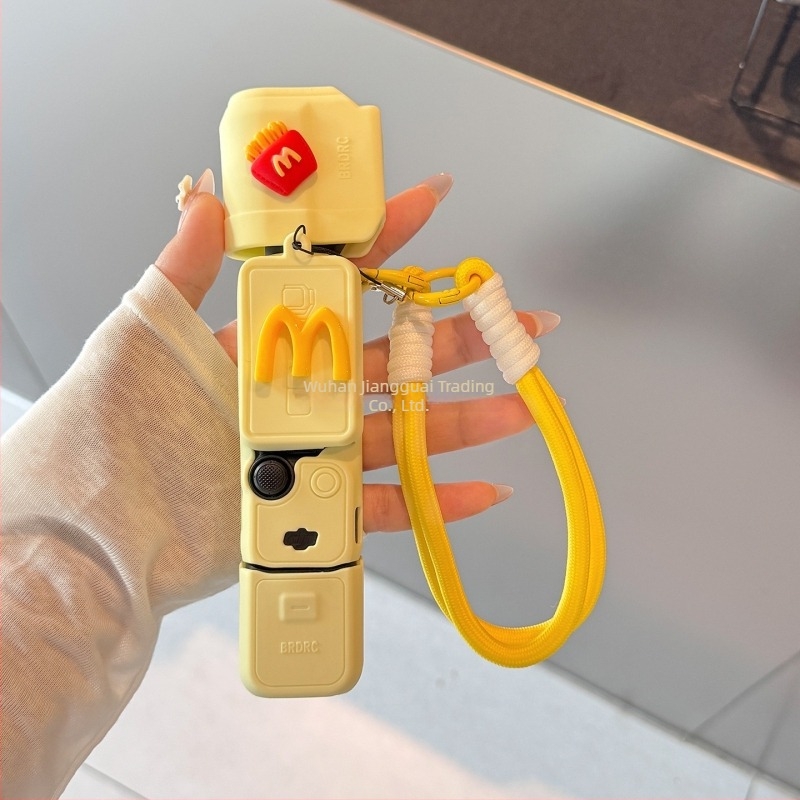 DJI Pocket 3 silikonska zaštitna maska s dizajnom pomfrija i ručnim remenom