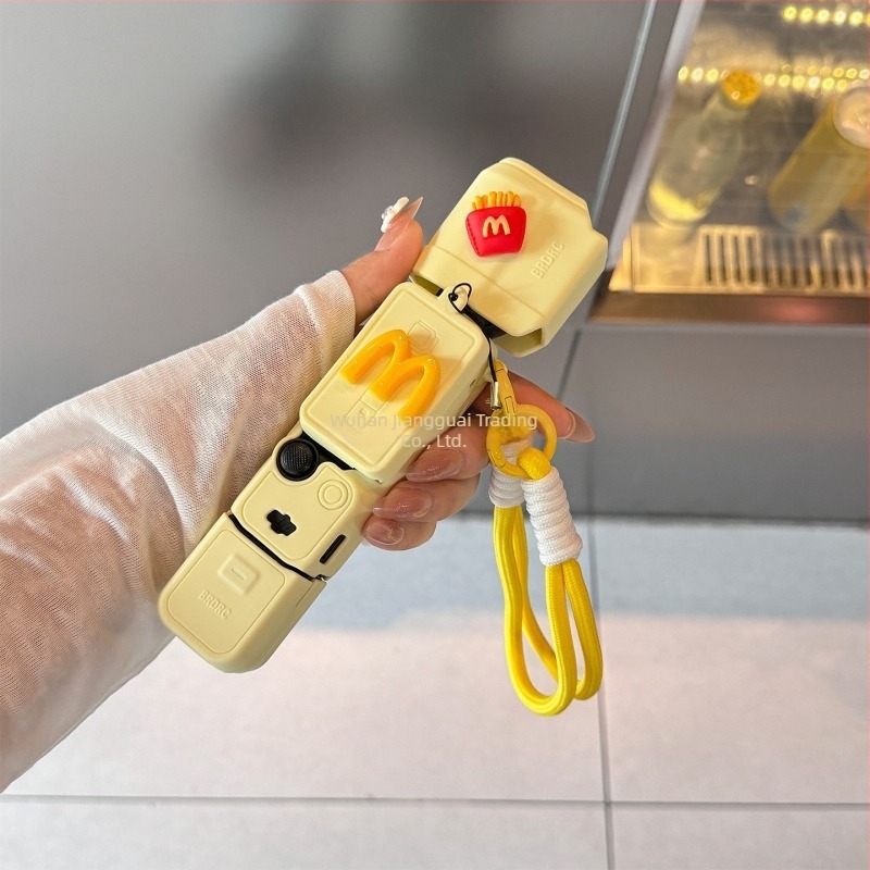 DJI Pocket 3 silikonska zaštitna maska s dizajnom pomfrija i ručnim remenom