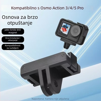 Magnetska baza za brzo otpuštanje, adapter s dvije kandže Osmo360, kompatibilno Action4/5Pro/3/360, materijal ABS+aluminijska legura
