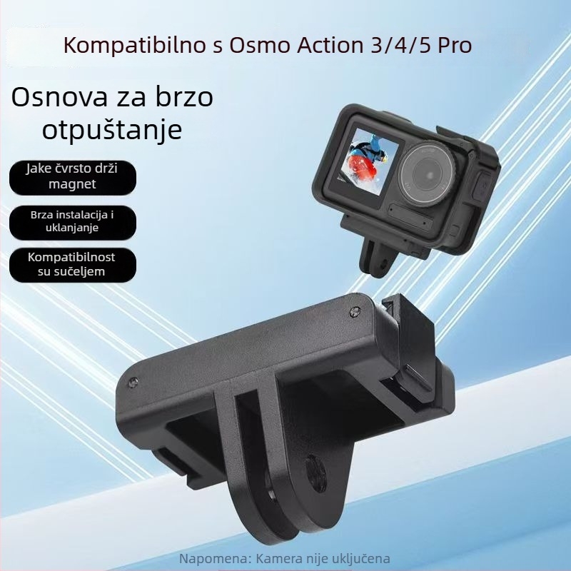 Magnetska baza za brzo otpuštanje, adapter s dvije kandže Osmo360, kompatibilno Action4/5Pro/3/360, materijal ABS+aluminijska legura